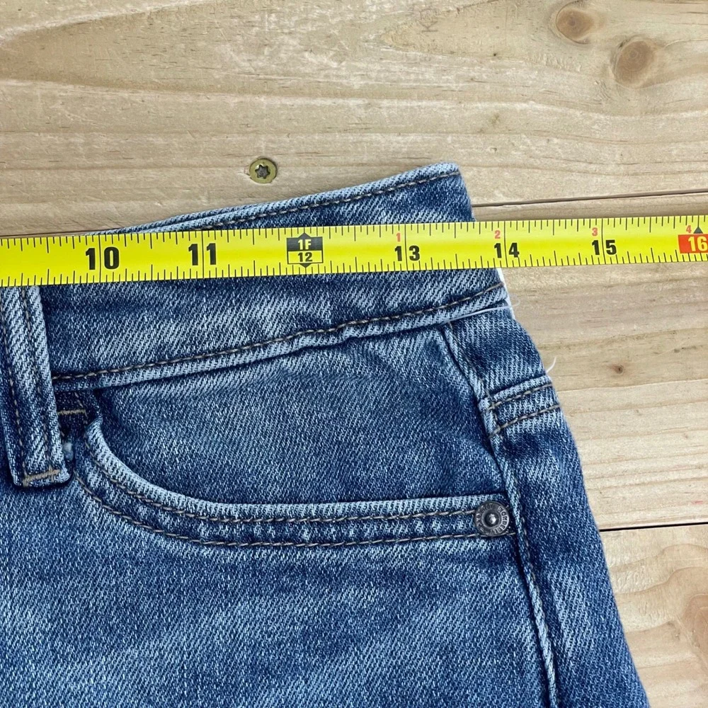 Wonderly Denim Shorts High Rise Frayed Hem Casual Blue‎ Jean Shorts 4R